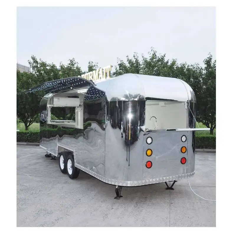 Hot Sale Street Mobile Solar betriebener Food Truck Airstream Food Truck Hot Dog Cart In Dubai Verkauf