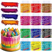 Colorant alimentaire en poudre, colorant acide, 12 couleurs vibrantes, qualité alimentaire, haute concentration, pour la pâtisserie, la décoration de gâteaux, la glaçage, les biscuits, les bonbons