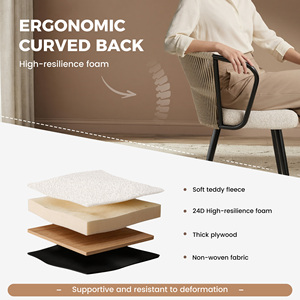 Chaise de salle à manger artisanale moderne et respirante en corde, rembourrée en coton avec structure métallique pour cuisine et salon - Product Image 4