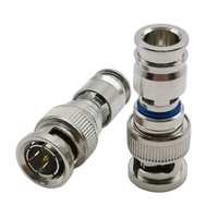 75ohm CCTV RG59 RG6 Compression vidéo coaxiale BNC prise mâle connecteur RF en cuivre droit