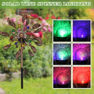 Neues <span class=keywords><strong>Design</strong></span> Metall Solar Garten Licht Rasen Ornament Wind Spinner Windmühle