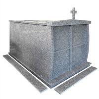 Mausolées funéraires en granit violet G664 avec motif en croix, cryptes d'accompagnement, mausolée privé sur mesure