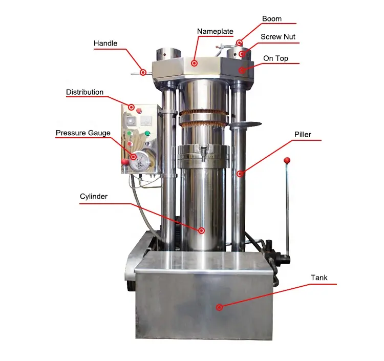 Preço da máquina da prensa de extração de óleo hidráulico prensado a frio para processamento de abacate