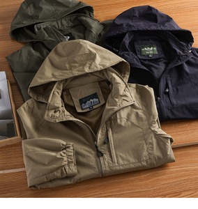 Liu Ming svendita 2025 autunno giacca a vento <span class=keywords><strong>abbigliamento</strong></span> impermeabile campeggio Outdoor giacca giacca con cappuccio per gli uomini - Product Image 2