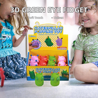 Jouet anti-stress Caterpillar en silicone, ver rebondissant à presser, jouet sensoriel souple avec yeux 3D, nouveauté pour enfants