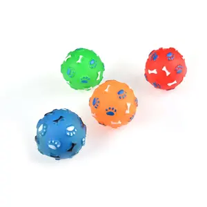 Hot Sale Creative Pet Toys Vinyl Squeeze Squeak Rattle Ball Interactive Cat Dog Toy Ball With Sound Training