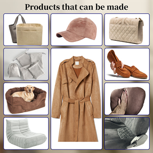 Vải dệt kim sợi microfiber polyester 100% thiết kế sáng tạo, mềm mại như da lộn giả, có lớp mút xốp dùng cho nội thất ô tô. - Product Image 5