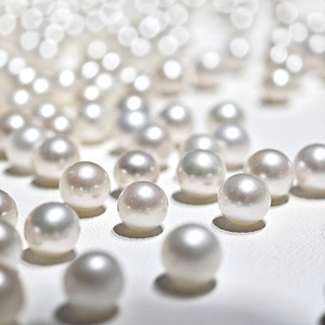 Natürliche runde Süßwasser perlen ohne <span class=keywords><strong>Nucleus</strong></span> White Strong Light Loose Pearl Beads - Product Image 1