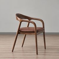 Fauteuil scandinave en bois massif, chaise de salle à manger durable, dossier en bois naturel pour restaurant et bar