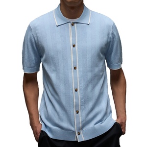 Wholesale High Quality Printed Breathable Quick Dry Knitted <b>T</b>-<b>shirt</b> Men Summer Thin Blank Fashionable Trend Stand <b>Collar</b> <b>T</b>-<b>shirt</b> - Product Image 1