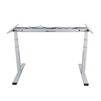 Bureau debout électrique à double moteur, convertible, extensible et réglable, en acier inoxydable, moderne, pour usage commercial, avec fixation murale