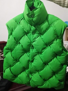 OUDINA vendita calda Unisex uomo donna gilet senza maniche giacca <span class=keywords><strong>cappotto</strong></span> modello tessuto in pile <span class=keywords><strong>verde</strong></span> sciolto caldo personalizzato cappotti a bolle - Product Image 4
