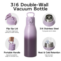 Bouteilles isothermes sous vide ODM 1L en gros, gourdes sportives en acier inoxydable à double paroi de 500 ml avec logo personnalisé