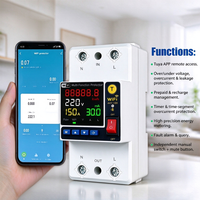 Module de protection de tension intelligent Tuya WiFi 150A avec double relais et reconnexion automatique contre les surtensions, sous-tensions et surcharges pour usage domestique CE