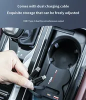 Kabel Retractable Vtear Multi Fungsi, Stasiun Docking Mobil, Aksesoris Dekorasi Interior Untuk Hongqi H5 Ousado 2023-2025