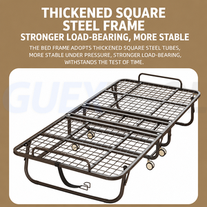 Home Furnishings Thick <b>Mattress</b> With Multiple Sizes of Steel Mesh Bed Folding Bed for Home Use Bedroom Study Resting Bed - Product Image 5
