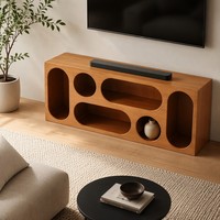 Meuble TV moderne en MDF avec rangement évidé, 116,8x36,8x45,8cm, pour salon