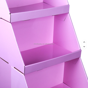 Tùy Chỉnh Thân Thiện Với Môi 4-Tier Có Thể Gập Lại Bán Lẻ Hiển Thị Giá Các Tông Sóng Laminate Sàn Đứng Cho Cho <span class=keywords><strong>Walmart</strong></span> Cuốn Sách Đứng - Product Image 4