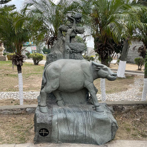 รูปปั้นแกะ<span class=keywords><strong>สลัก</strong></span>หินธรรมชาติสไตล์จีน ขนาดใหญ่ รูปสัตว์ 12 นักษัตร สำหรับตกแต่งสวนและวัด - Product Image 2