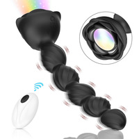 Bouchons d'oreilles perle télécommandés avec application rose lumineuse Msassage Sex Toys pour hommes et femmes Plug anal en silicone vibrant pour hommes et femmes