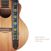 Nouveau Style Ethnique Vintage Exquis Jacquard Broderie Cuir Premium Sangle de Guitare