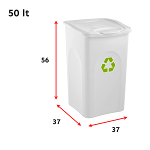 Bidone per il Riciclaggio BEGREEN LT.50 Giallo CM.37x37x56H Prodotto Durevole e Pratico per la Gestione dei Rifiuti - Product Image 2