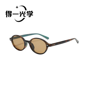 De Yi <b>Optics</b> Retro Oval Sunglasses Tortoiseshell Frame UV400 Protection Unisex Outdoor Use - Product Image 1
