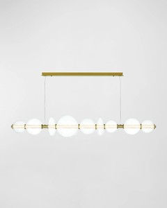 Candelabro de metal curvo artístico dorado con bolas de vidrio transparente, iluminación de lujo moderna para salas de estar - Product Image 5