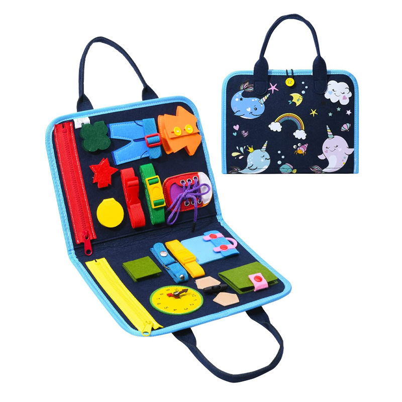 Bolsa de trabajo Montessori para enseñanza, juguete artesanal hecho a mano, juguete educativo de madera para niños pequeños, tablero de actividades