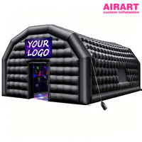 Tente de discothèque gonflable noire personnalisée, maison de fête gonflable portable pour événements