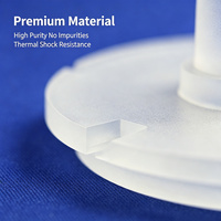 Adaptateur à bride en silice fondue de haute pureté, connecteur en quartz usiné CNC sur mesure pour équipement de vide semi-conducteur