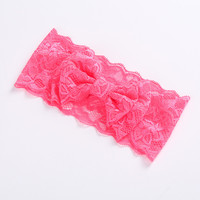 Bandeau double couche en dentelle avec nœud pour bébé, foulard simple et tendance pour filles, accessoire de cheveux pour fête d'anniversaire