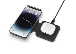 Accesorios de viaje más vendidos, almohadilla de carga inalámbrica ultra delgada, estación de carga inalámbrica de carga rápida 2 en 1 <span class=keywords><strong>para</strong></span> auriculares Iwatch - Product Image 5