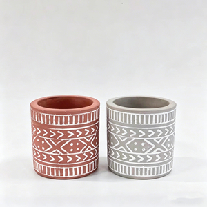 Vente chaude 2026 : Pots à fleurs en ciment gris à motif bohème <span class=keywords><strong>pour</strong></span> la décoration intérieure et extérieure, jardin, balcon - Product Image 6