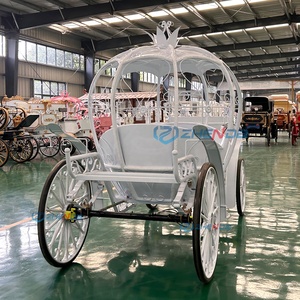 Chariot de mariage et d'événements électrique blanc en forme de citrouille - Product Image 4