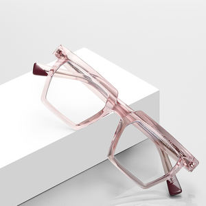 スプリングヒンジスタイリッシュTR90オプティカルフレームピンク色男性女性スクエアアンチブルーライトグラス - Product Image 2