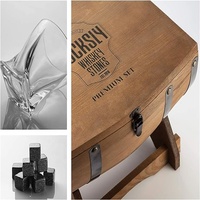 Meilleur vendeur 2023 whisky demi-barils pierres coffret cadeau glaçons cubes de pierre avec whisky verres torsadés tasses caboteur