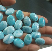 Pendentif AMARA en Larimar blanc naturel, forme marquise, cabochon plat des deux côtés, qualité supérieure, non traité, personnalisé, 2 carats