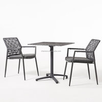 Meubles d'hôtel, tables pliantes en aluminium, tables carrées de café en plein air, tables à manger pliantes avec HPL