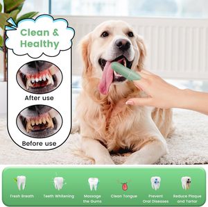 Pet Dental Care Silicone 360 Degree <b>Puppy</b> Pet Dog Tooth Brush Finger <b>Toothbrush</b> Kit with Soft Bristles for Teeth Cleaning - Product Image 2