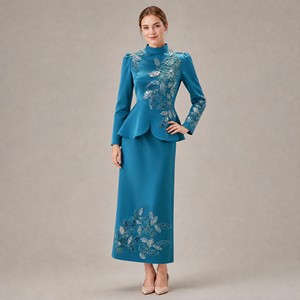 Conjunto <span class=keywords><strong>de</strong></span> Falda y Top <span class=keywords><strong>para</strong></span> <span class=keywords><strong>Mujer</strong></span>, Blazer con Abertura, Bordado con Lentejuelas, Estilo Parisino Chic, Falda Midi, Conjunto <span class=keywords><strong>de</strong></span> Dos Piezas <span class=keywords><strong>para</strong></span> Despedida <span class=keywords><strong>de</strong></span> Soltera - Product Image 4