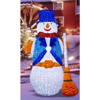 Estatua acrílica de vacaciones al aire libre, decoración grande 3D, muñeco de nieve de Navidad, luces Led con motivos para eventos de Navidad, paisaje de Festival