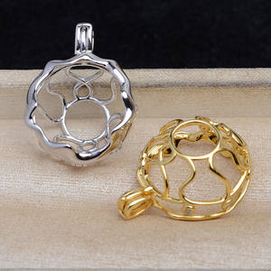 Base de Plata 925 para Colgante de Perlas DIY, Producto Semiterminado Calado de 3mm, 17.5-18mm, Accesorio para Colgante DIY - Product Image 3