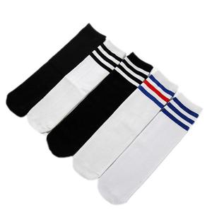 Strip Design Girl School <strong>Socks</strong>, <strong>White</strong> Black Over Knee <strong>Long</strong> <strong>Socks</strong>, Combed Cotton Sports <strong>Sock</strong> - Product Image 3