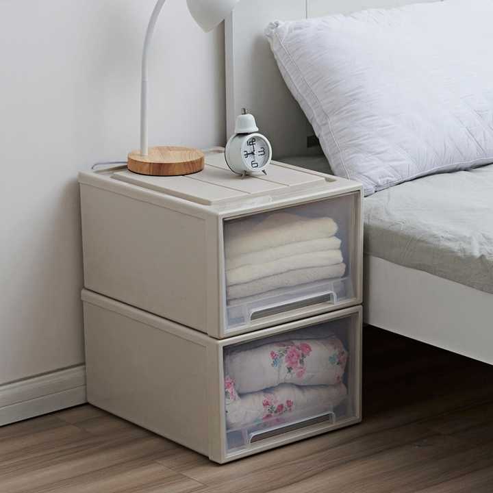 Stackable Storage Drawers Plastic Desktop Box Cabinet Closet Organizer ...