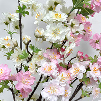 Fleurs artificielles en soie de pêcher, style moderne, faites à la main, réalistes, pour la décoration intérieure, ornements de vase, Noël, mariage, arrangements floraux