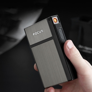 KY Portable 20 Bâtons Cigarettes Poche Rechargeable Briquet Électrique En Alliage De Zinc Cigarette Boîte Fumer - Product Image 3