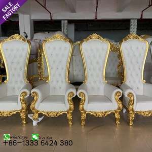 Fashion Furniture Specially Designed Back Gold White Weeding Event Throne <b>Chairs</b> for Hotel - Product Image 2