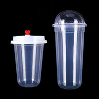 Gobelet à café jetable en PP rigide transparent givré en forme de U de 12 oz, 16 oz, 24 oz avec logo personnalisé pour les boissons à bulles et les boissons chaudes/froides