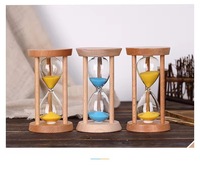 Minuteur sablier lumineux en bois de bambou anti-chute pour enfants, ornement créatif rétro moderne simple durable, avec fonction musicale, fait main